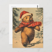 Kerst Beer vintage Briefkaart (Voorkant / Achterkant)