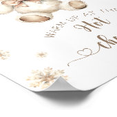 Kerst Beer Warm op in de warme chocoladereep Poster (Hoek)