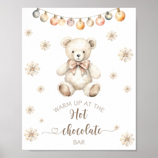 Kerst Beer Warm op in de warme chocoladereep Poster (Voorkant)