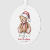 Kerst Beer Waterverf Bearly Wait Baby shower Ornament (voorkant)