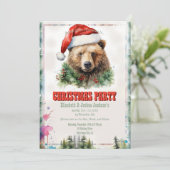 Kerst Beer Waterverf Kaart (Staand voorkant)