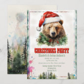 Kerst Beer Waterverf Kaart (Voorkant / Achterkant)