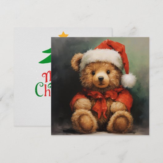 Kerst Beer Wenskaart Feestdagenkaart (Voorkant / Achterkant)