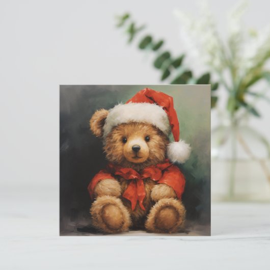 Kerst Beer Wenskaart Feestdagenkaart (Staand voorkant)