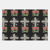 Kerst begint met Christelijke kerstmis Inpakpapier Vel (Voorkant)