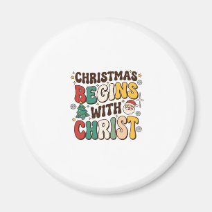 Kerst begint met Christus Kerstboomontwerp Magneet