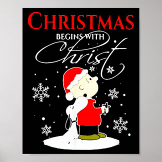 Kerst begint met Christus Kerstcadeau Vakantie Poster