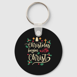 Kerst begint met Christus Kerstdag Christelijk Sleutelhanger