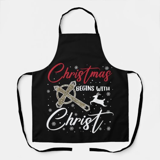Kerst begint met Christus Kerstmis Christelijk Schort (Voorkant)