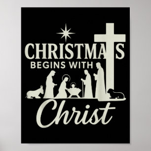 Kerst begint met Christus Pjs Pyjama Volwassene Poster