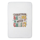 Kerst begint met Christus Santa Boom Ontwerp Badmat (Voorkant Verticaal)