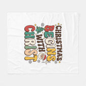 Kerst begint met Christus Santa Boomontwerp Fleece Deken (Voorkant (Horizontaal))