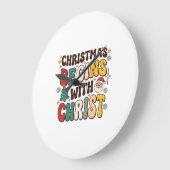 Kerst begint met Christus Santa Boomontwerp Grote Klok (Hoek)