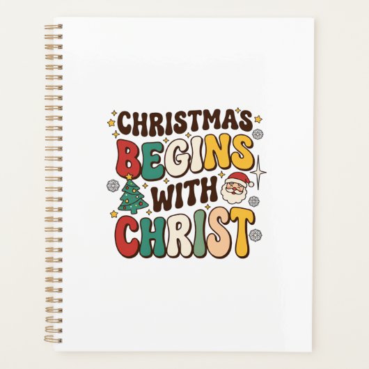 Kerst begint met Christus Santa Boomontwerp Planner (Voorkant)