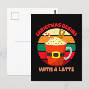 KERST BEGINT MET EEN LATTE BRIEFKAART