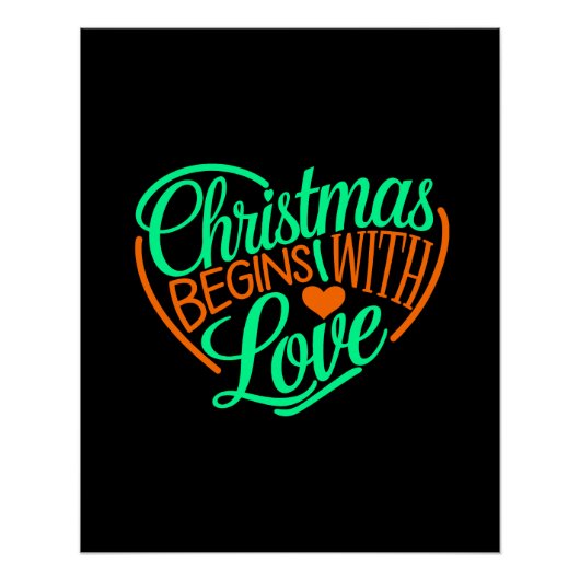 Kerst begint met liefde voor digitale kunst perfect poster (Voorkant)