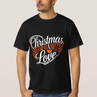 Kerst begint met liefde voor digitale kunst t-shirt