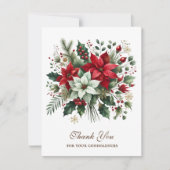 Kerst begrafenis monument Bloemenkruis Bedankkaart (Voorkant)