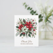 Kerst begrafenis monument Bloemenkruis Bedankkaart (Staand voorkant)