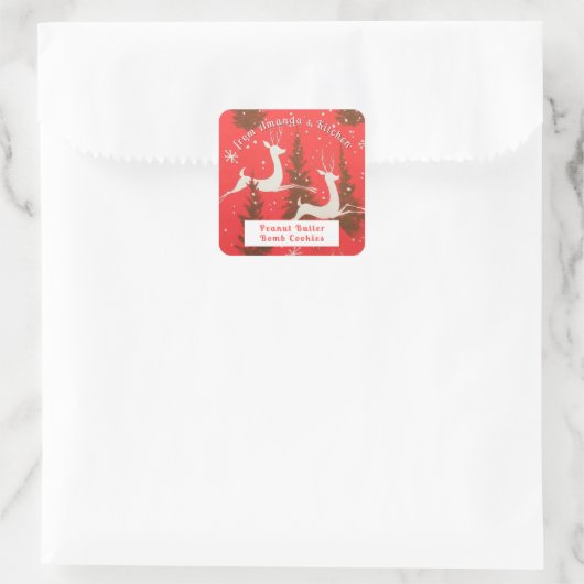 Kerst behandelt koekjes uit de keuken van vierkante sticker (Tas)