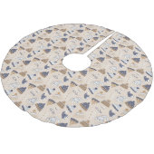 Kerst beige blauw gebreide winter draag nordic kerstboom rok (Gekanteld)