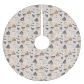 Kerst beige blauw gebreide winter draag nordic kerstboom rok (Voorkant)