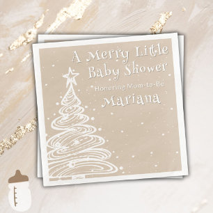 Kerst Beige Geslachtsneutrale Baby Shower Servet