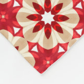 Kerst Beige Rood en Witte Bloem Patroon Fleece Deken (Hoek)