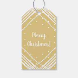 Kerst Beige Vrolijk Kerstfeest Cadeaulabel