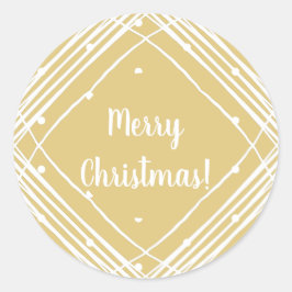 Kerst Beige Vrolijk Kerstfeest Ronde Sticker