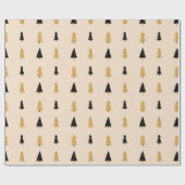 Kerst Beige Winter Tree Wrapping Paper Cadeaupapier (Vlak)