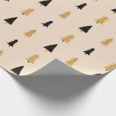 Kerst Beige Winter Tree Wrapping Paper Cadeaupapier (Hoek)