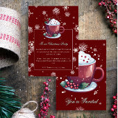 Kerst Beker van Hot Chocolate Holiday Party Rood Kaart