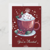 Kerst Beker van Hot Chocolate Holiday Party Rood Kaart (Voorkant)