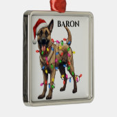 KERST BELGISCHE MALINOIS HONDENLAMPEN METALEN ORNAMENT (Rechts)