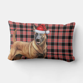 Kerst Belgische Mechelse Hond Red Plaid Vakantie Kussen