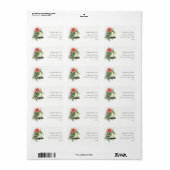 Kerst Bell Pine Poinsettia Foliage Adres Etiket (Full Sheet)