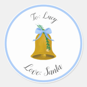 Kerst Bells and Bows Custom Gift Label Sticker