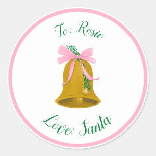 Kerst Bells and Bows Custom Gift Label Sticker