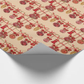 Kerst Bells & Pinecones vakantie Cadeaupapier (Hoek)