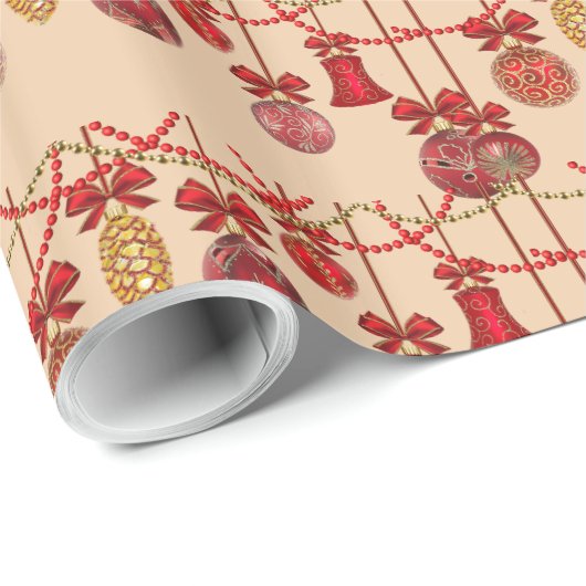 Kerst Bells & Pinecones vakantie Cadeaupapier (Rol Hoek)