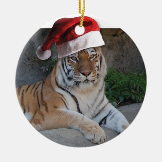 Kerst Bengaal Tijger Keramisch Ornament (Voorkant)