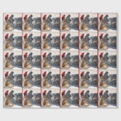 Kerst Bengaalse Tijger Brullend Cadeaupapier (Vlak)