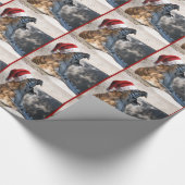Kerst Bengaalse Tijger Brullend Cadeaupapier (Hoek)