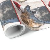 Kerst Bengaalse Tijger Brullend Cadeaupapier (Rol Hoek)