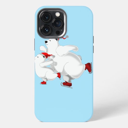 Kerst Beren iPhone Case Hoesje (Achterkant)