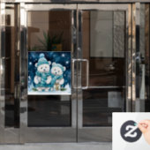 Kerst Beren venster Cling Raamsticker (Kantoordeur)