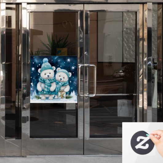 Kerst Beren venster Cling Raamsticker (Kantoordeur)