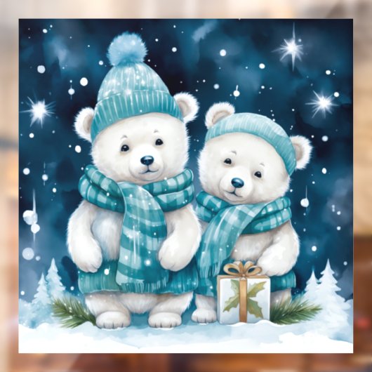 Kerst Beren venster Cling Raamsticker (Vel 2)