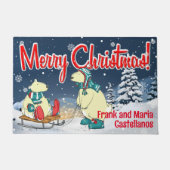  Kerst Beren Winter Vakantie Scène Deurmat (Voorkant)